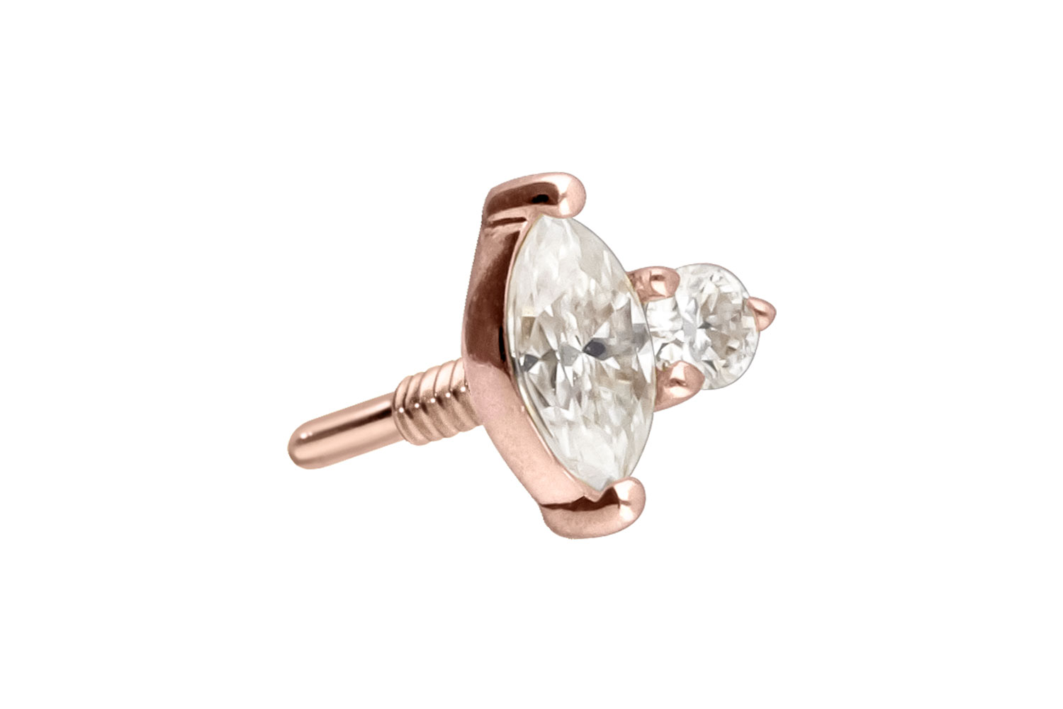 14 Karat Gold Schraubaufsatz mit Außengewinde MOISSANIT-DESIGN von Piercingline